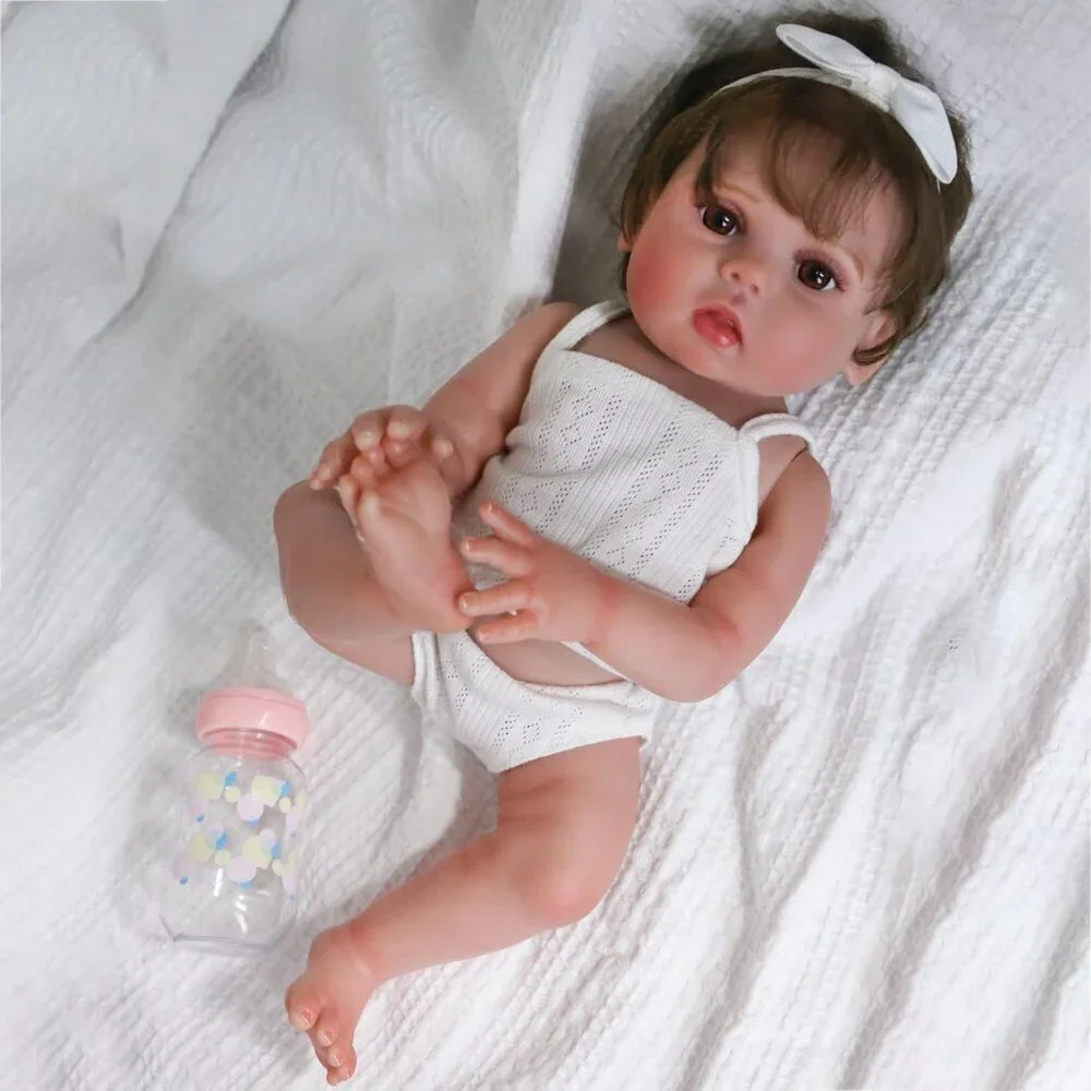 🆕18inch Full Vinyl Body Newborn Baby Doll Poseable Limbs Lucy Girl Reborn Baby